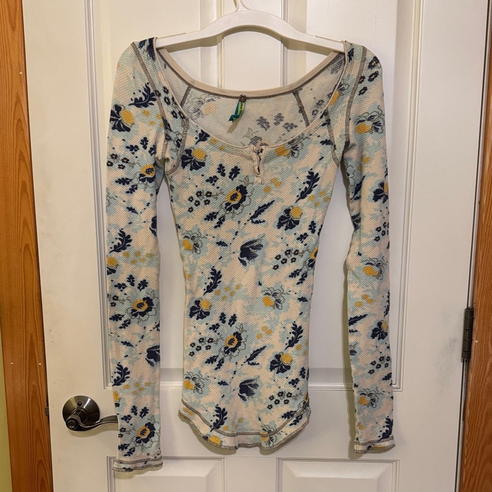 Free People Floral Long Sleeve Women's Top